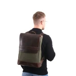 Canvas Rucksack Morris - Canvas Gün / Innenfutter Blau -Berühmtes Gepäck Geschäft 1051482 Morris3