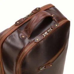 Leder Rucksack Leon - Braun / Dots -Berühmtes Gepäck Geschäft 1051508 1120LEO016DOT4